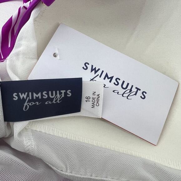 Swimsuits For All Women's Plus Size Bandeau Blouson Tankini Top Womens Size 16 - Picture 4 of 5